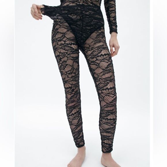 NWT Zara Lace Bodysuit and Leggings Set - Picture 6 of 16